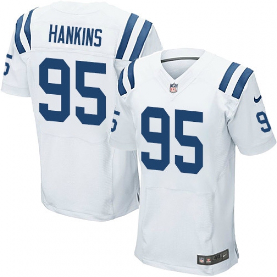 Men's Nike Indianapolis Colts #95 Johnathan Hankins Elite White NFL Jersey - Ujersey