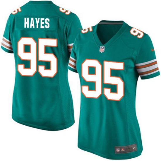 Women's Nike Miami Dolphins #95 William Hayes Game Aqua Green Alternate NFL Jersey - Ujersey
