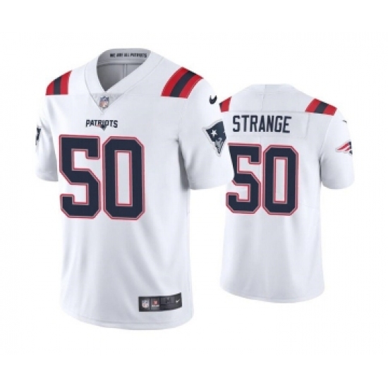 Men's New England Patriots #50 Cole Strange White Vapor Untouchable Limited Stitched Jersey - Ujersey