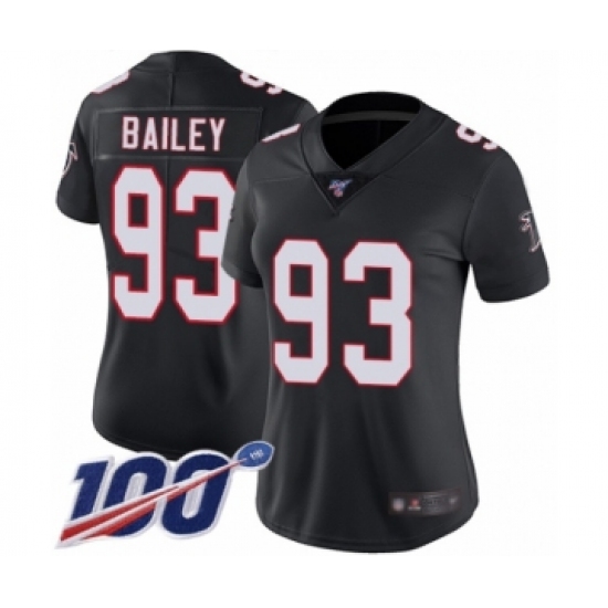 Women's Atlanta Falcons #93 Allen Bailey Black Alternate Vapor Untouchable Limited Player 100th Season Football Jersey - Ujersey