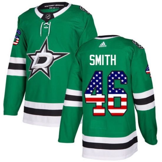 Youth Adidas Dallas Stars #46 Gemel Smith Authentic Green USA Flag Fashion NHL Jersey - Ujersey