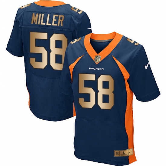 Men's Nike Denver Broncos #58 Von Miller Elite Navy/Gold Alternate NFL Jersey - Ujersey