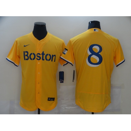 Men's Boston Red Sox #8 Carl Yastrzemski Nike Gold-Light Blue 2021 City Connect Jersey