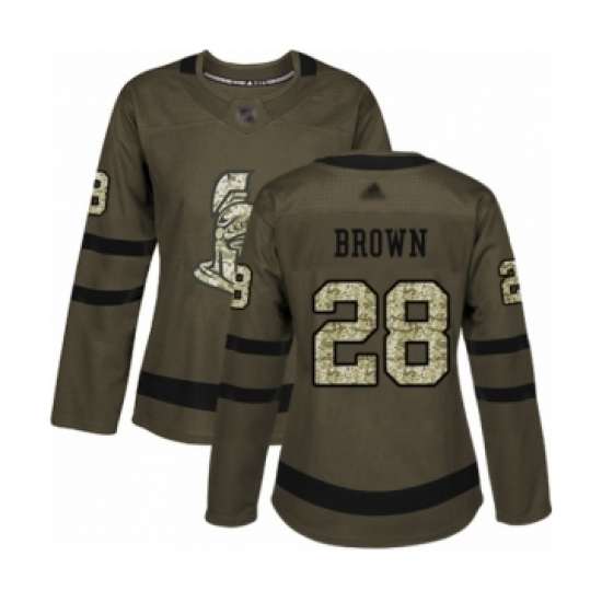 Women's Ottawa Senators #28 Connor Brown Authentic Green Salute to Service Hockey Jersey - Ujersey