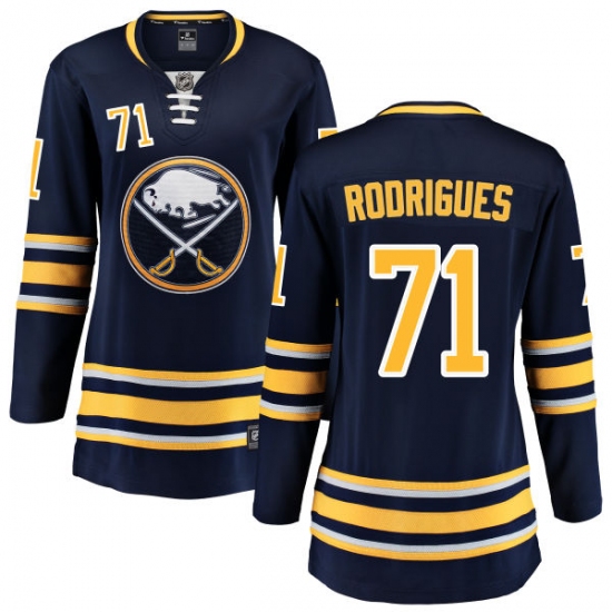 Women's Buffalo Sabres #71 Evan Rodrigues Fanatics Branded Navy Blue Home Breakaway NHL Jersey - Ujersey