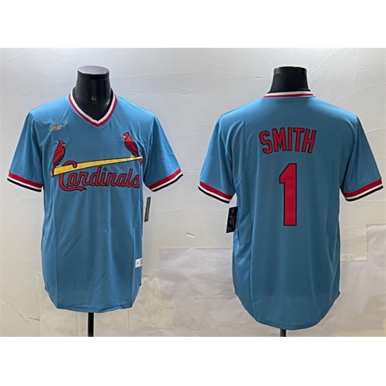 Men's St. Louis Cardinals #1 Ozzie Smith Blue Stitched Baseball Jersey - Ujersey