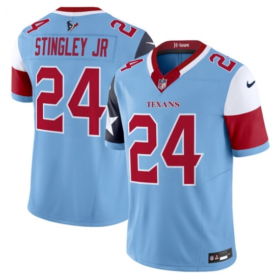 Men's Houston Texans #24 Derek Stingley Jr Blue 2024 F U S E V5 Limited Stitched Football Jersey - Ujersey