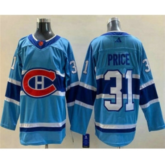 Men's Montreal Canadiens #31 Carey Price Blue 2022 Reverse Retro Stitched Jersey - Ujersey