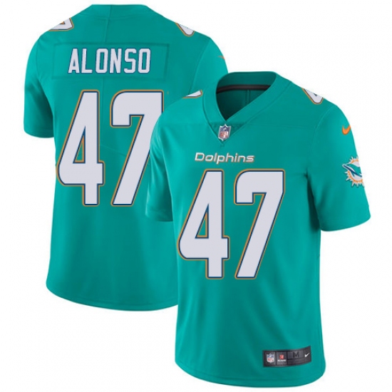 Youth Nike Miami Dolphins #47 Kiko Alonso Elite Aqua Green Team Color NFL Jersey - Ujersey