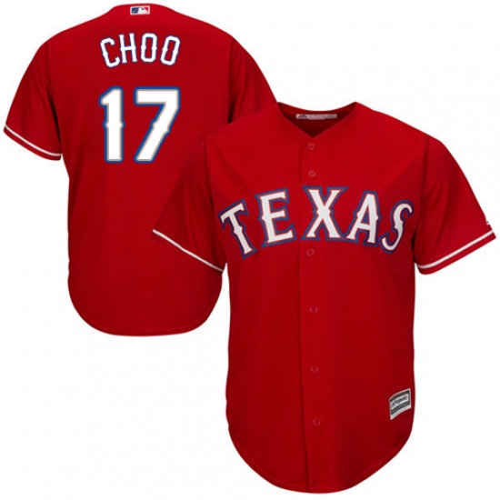 Youth Majestic Texas Rangers #17 Shin-Soo Choo Replica Red Alternate Cool Base MLB Jersey - Ujersey