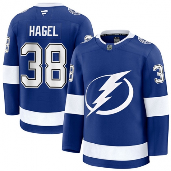 Men's Tampa Bay Lightning #38 Brandon Hagel Blue Home Stitched Hockey Jersey - Ujersey