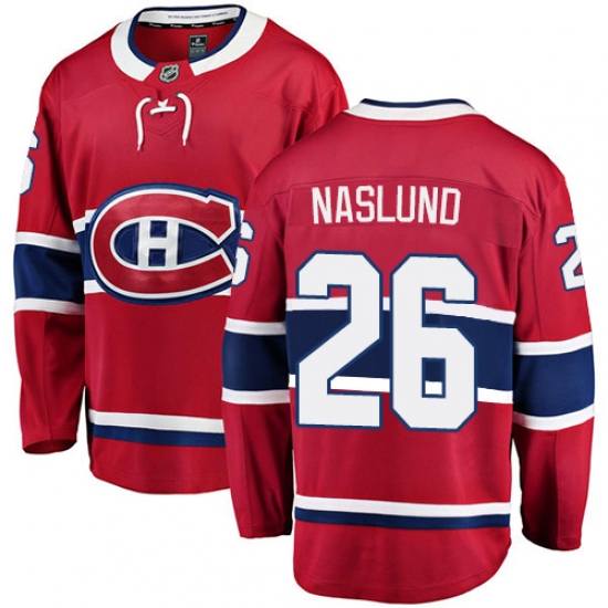 Men's Montreal Canadiens #26 Mats Naslund Authentic Red Home Fanatics Branded Breakaway NHL Jersey - Ujersey