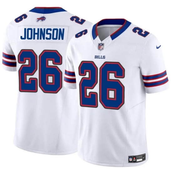 Men's Buffalo Bills #26 Ty Johnson White 2024 F.U.S.E. Vapor Untouchable Limited Stitched Football Jersey - Ujersey