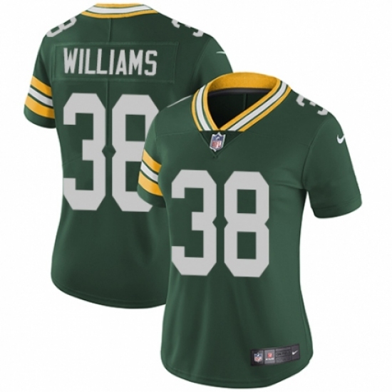 Women's Nike Green Bay Packers #38 Tramon Williams Green Team Color Vapor Untouchable Limited Player NFL Jersey - Ujersey