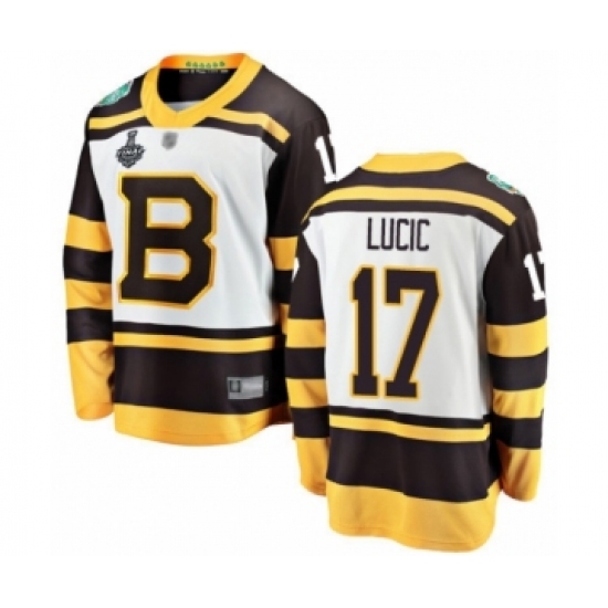 Men's Boston Bruins #17 Milan Lucic White Winter Classic Fanatics Branded Breakaway 2019 Stanley Cup Final Bound Hockey Jersey - Ujersey