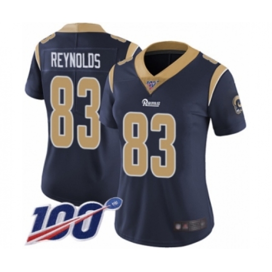 Women's Los Angeles Rams #83 Josh Reynolds Navy Blue Team Color Vapor Untouchable Limited Player 100th Season Football Jersey - Ujersey
