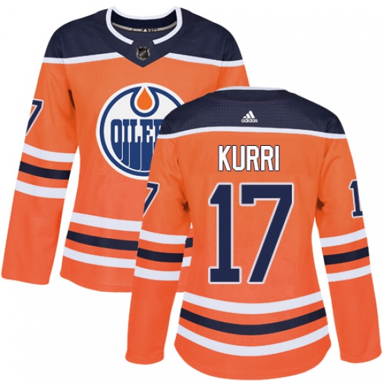 Women's Adidas Edmonton Oilers #17 Jari Kurri Authentic Orange Home NHL Jersey - Ujersey