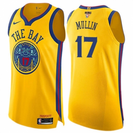 Women's Nike Golden State Warriors #17 Chris Mullin Swingman Gold 2018 NBA Finals Bound NBA Jersey - City Edition - Ujersey