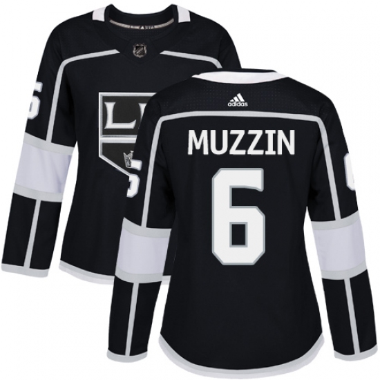 Women's Adidas Los Angeles Kings #6 Jake Muzzin Authentic Black Home NHL Jersey - Ujersey