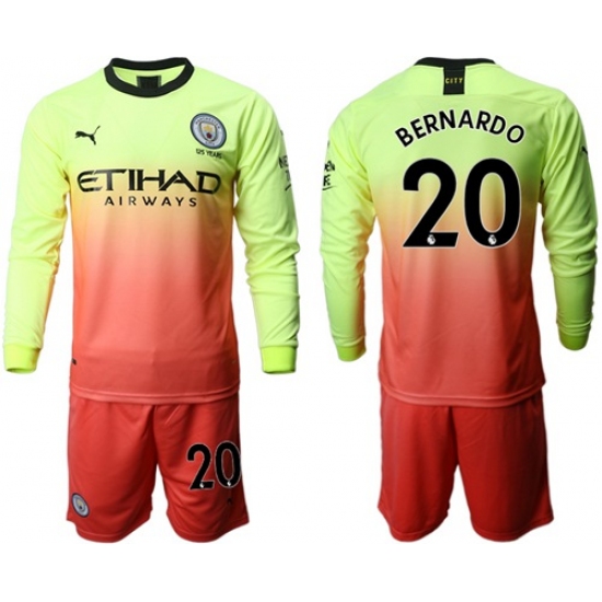 Manchester City #20 Bernardo Third Long Sleeves Soccer Club Jersey
