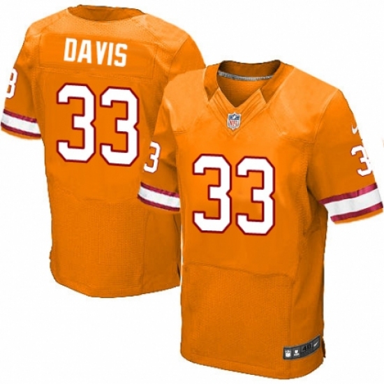 Men's Nike Tampa Bay Buccaneers #33 Carlton Davis Elite Orange Glaze Alternate NFL Jersey - Ujersey
