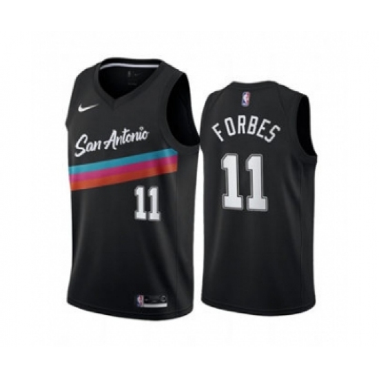Men's San Antonio Spurs #11 Bryn Forbes Black City Edition Fiesta 2020-21 Stitched Basketball Jersey - Ujersey