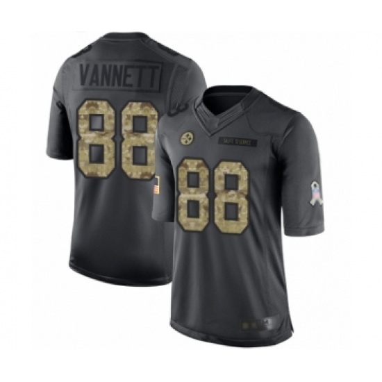 Youth Pittsburgh Steelers #88 Nick Vannett Limited Black 2016 Salute to Service Football Jersey - Ujersey