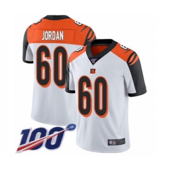 Men's Cincinnati Bengals #60 Michael Jordan White Vapor Untouchable Limited Player 100th Season Football Jersey - Ujersey