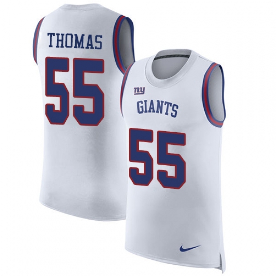 Men's Nike New York Giants #55 J.T. Thomas Limited White Rush Player Name & Number Tank Top NFL Jersey - Ujersey