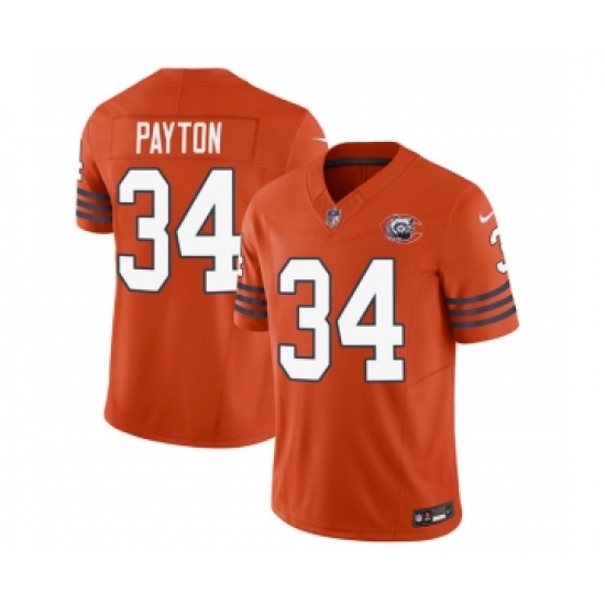Men's Chicago Bears #34 Walter Payton Orange 2023 F.U.S.E. Throwback Limited Football Stitched Game Jersey - Ujersey