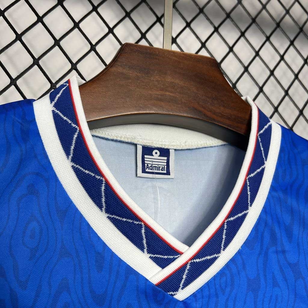 Rangers FC Retro Soccer Jersey Home Custom Shirt 1990-92 - ujerseystore