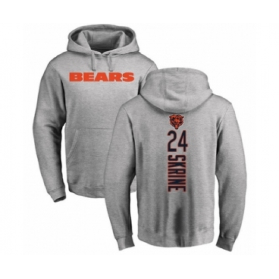 Football Chicago Bears #24 Buster Skrine Ash Backer Pullover Hoodie - Ujersey