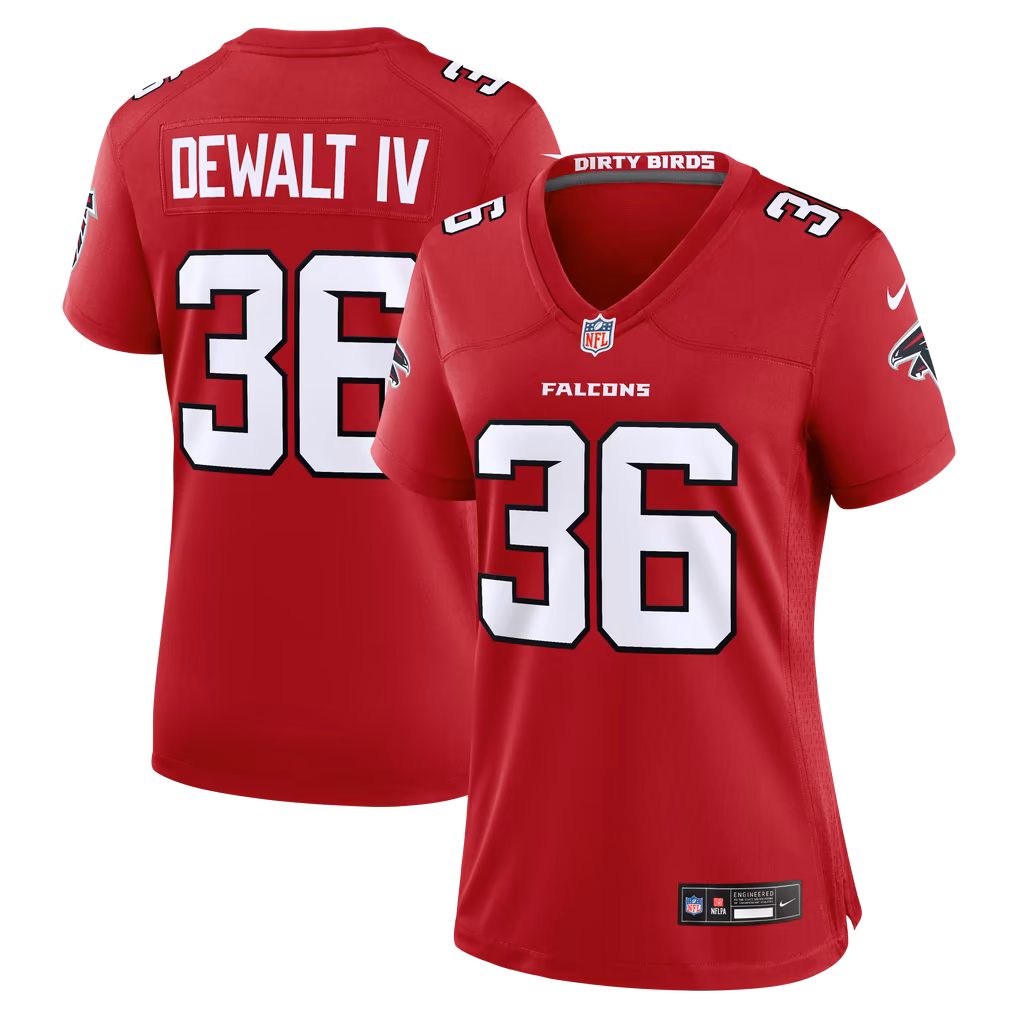Women's Atlanta Falcons Malcolm DeWalt IV Nike Red Team Game Jersey