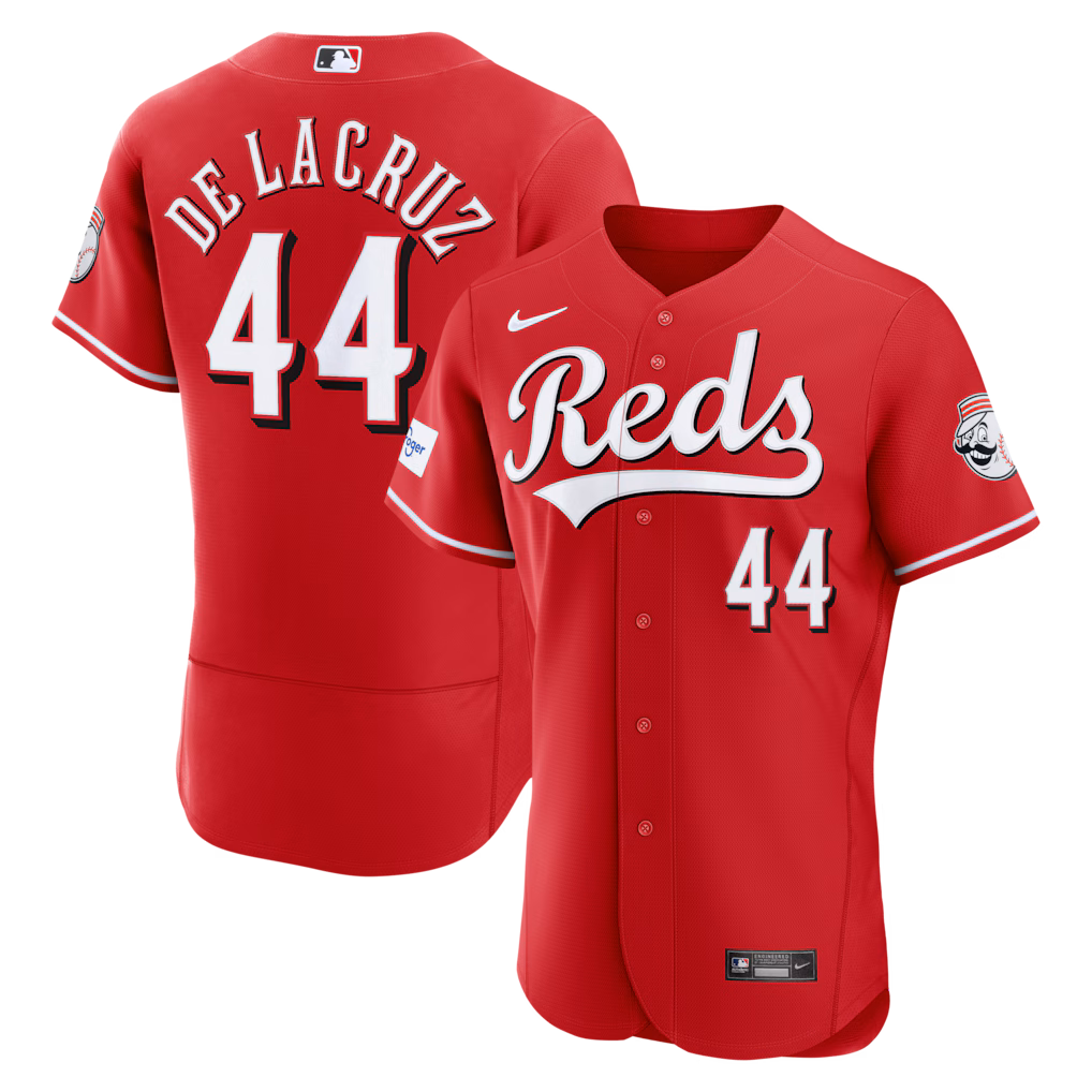 Men's Cincinnati Reds Elly De La Cruz Nike Red Alternate Authentic Sponsor Patch Jersey - Ujersey