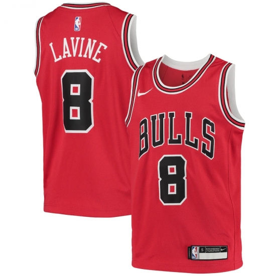 Youth Chicago Bulls #8 Zach LaVine Nike Red 2020-21 Swingman Jersey