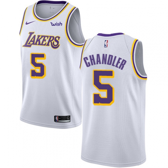 Women's Nike Los Angeles Lakers #5 Tyson Chandler Swingman White NBA Jersey - Association Edition - Ujersey