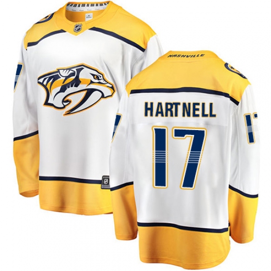 Youth Nashville Predators #17 Scott Hartnell Fanatics Branded White Away Breakaway NHL Jersey - Ujersey