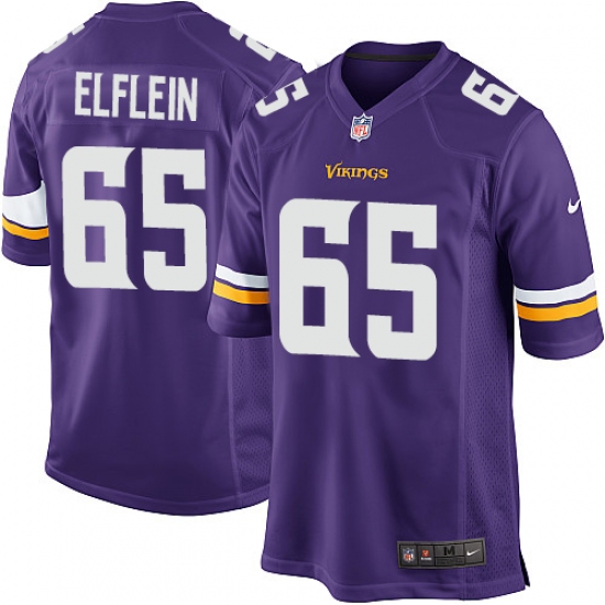Men's Nike Minnesota Vikings #65 Pat Elflein Game Purple Team Color NFL Jersey - Ujersey