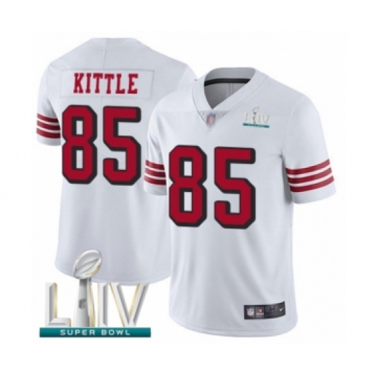 Youth San Francisco 49ers #85 George Kittle Limited White Rush Vapor Untouchable Super Bowl LIV Bound Football Jersey - Ujersey