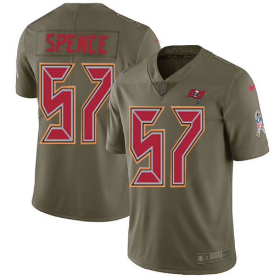 Men's Nike Tampa Bay Buccaneers #57 Noah Spence Limited Olive 2017 Salute to Service NFL Jersey - Ujersey