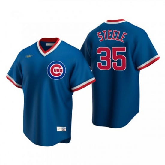 Men's Chicago Cubs #35 Justin Steele Nike Royal Pullover Cooperstown Jersey - Ujersey