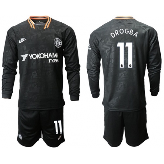 Chelsea #11 Drogba Third Long Sleeves Soccer Club Jersey