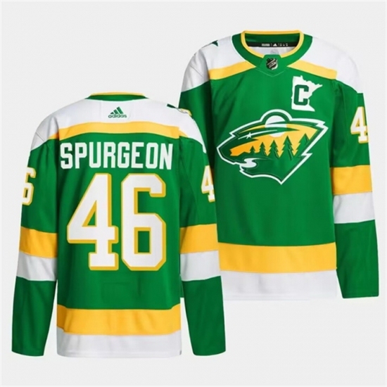 Men's Minnesota Wild #46 Jared Spurgeon Green 2023 24 Stitched Jersey