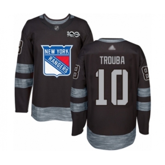 Men's New York Rangers #8 Jacob Trouba Authentic Black 1917-2017 100th Anniversary Hockey Jersey - Ujersey
