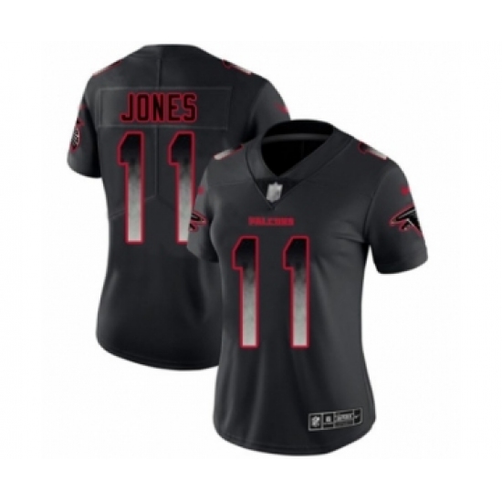 Women's Atlanta Falcons #11 Julio Jones Limited Black Smoke Fashion Football Jersey - Ujersey