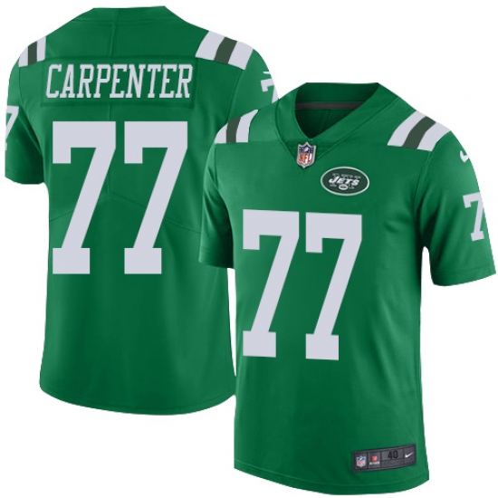 Men's Nike New York Jets #77 James Carpenter Elite Green Rush Vapor Untouchable NFL Jersey - Ujersey