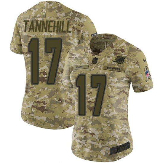 Women's Nike Miami Dolphins #17 Ryan Tannehill Limited Camo 2018 Salute to Service NFL Jersey - Ujersey