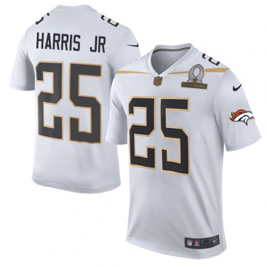 Men's Nike Denver Broncos #25 Chris Harris Jr Elite White Team Rice 2016 Pro Bowl NFL Jersey - Ujersey