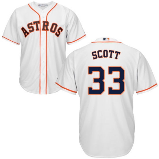 Youth Majestic Houston Astros #33 Mike Scott Authentic White Home Cool Base MLB Jersey - Ujersey