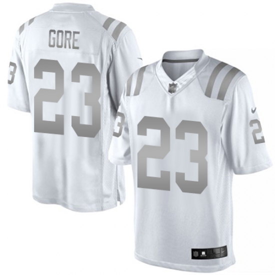 Men's Nike Indianapolis Colts #23 Frank Gore Limited White Platinum NFL Jersey - Ujersey